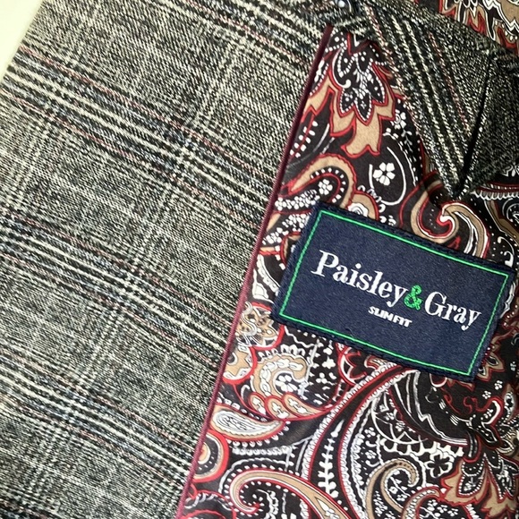 Paisley & Gray Checkered Suit 36R W32 L32 - Picture 5 of 11